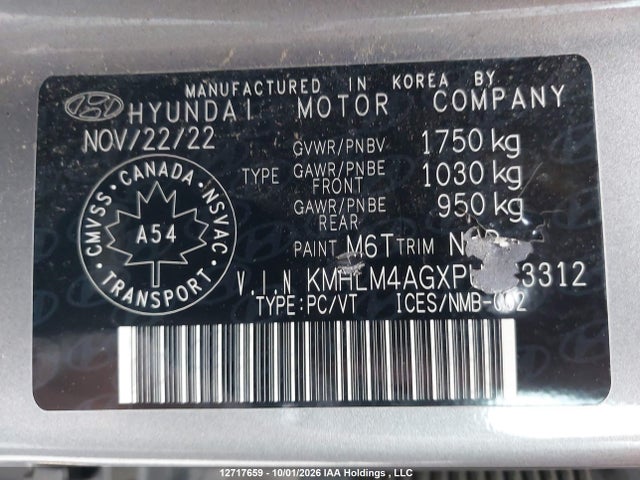KMHLM4AGXPU473312 Hyundai Elantra Preferred Ivt