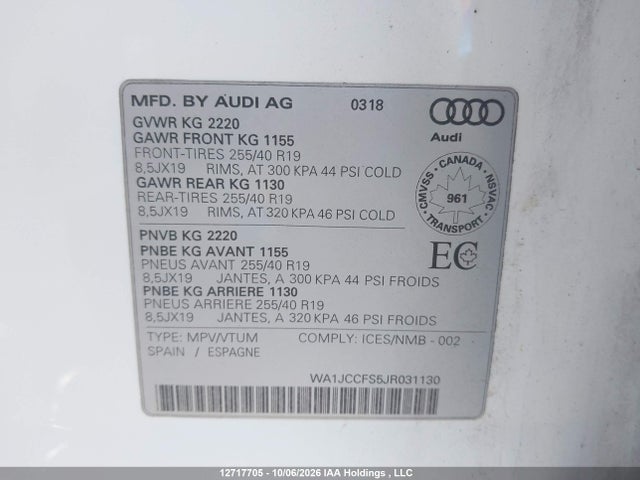 Audi A3 Quattro 2018 WA1JCCFS5JR031130 Image 19