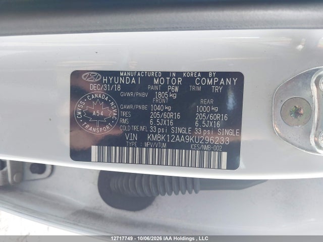 Hyundai Kona 2019 KM8K12AA9KU296233 Image 9