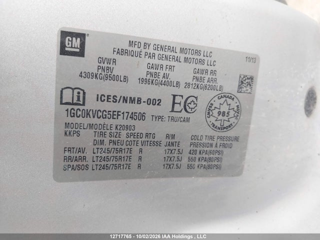 Продаж на аукціоні авто 2014 Chevrolet Silverado 2500hd Wt, vin: 1GC0KVCG5EF174506, номер лоту: 12717765