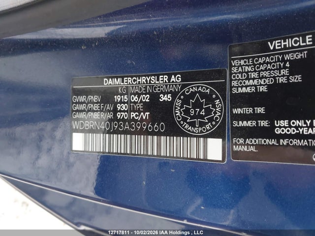 Продаж на аукціоні авто 2003 Mercedes-benz C 230 Kompressor Sport, vin: WDBRN40J93A399660, номер лоту: 12717811