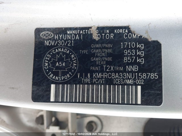 Продажа на аукционе авто 2022 Hyundai Venue Sel/limited, vin: KMHRC8A33NU158785, номер лота: 12717832