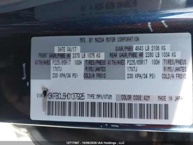 Mazda Cx-5 Gs 2017 JM3KFBCL6H0137925 Image 9