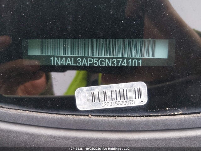 1N4AL3AP5GN374101 Nissan Altima 2.5/s/sv/sl/sr