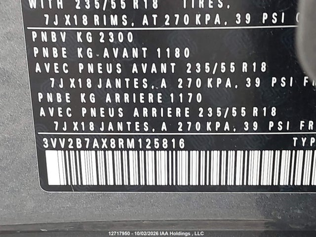 Продаж на аукціоні авто 2024 Volkswagen Tiguan Se/wolfsburg, vin: 3VV2B7AX8RM125816, номер лоту: 12717950