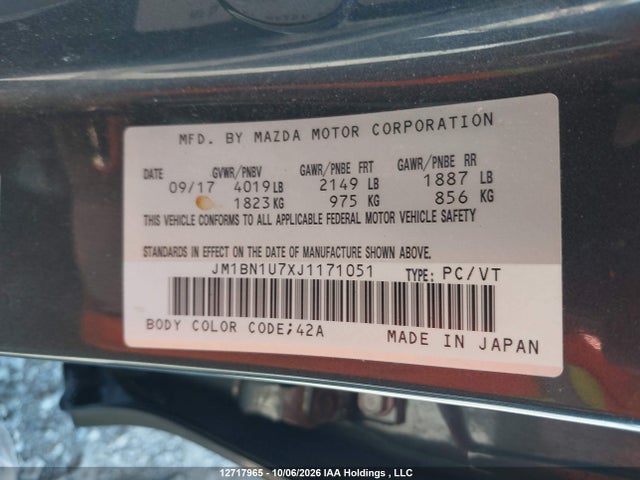 Mazda 3 2018 JM1BN1U7XJ1171051 Image 9