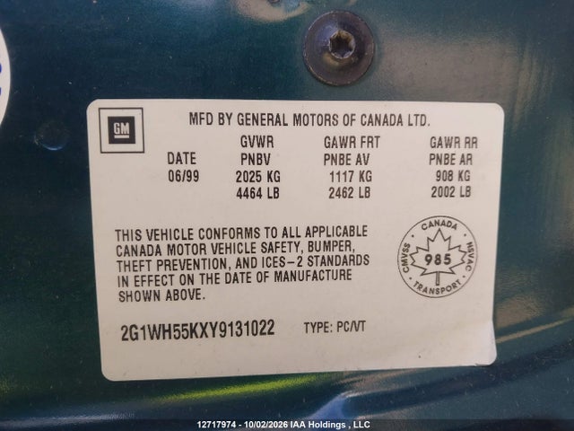 Продажа на аукционе авто 2000 Chevrolet Impala Ls, vin: 2G1WH55KXY9131022, номер лота: 12717974