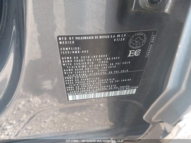 Продажа на аукционе авто 2020 Volkswagen Tiguan Sel Premium R-line, vin: 3VV4B7AX7LM164977, номер лота: 12717983