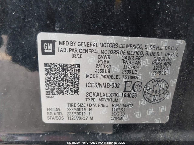 Продаж на аукціоні авто 2019 Gmc Terrain Denali, vin: 3GKALXEX7KL164026, номер лоту: 12718020
