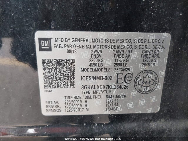 Продаж на аукціоні авто 2019 Gmc Terrain Denali, vin: 3GKALXEX7KL164026, номер лоту: 12718020