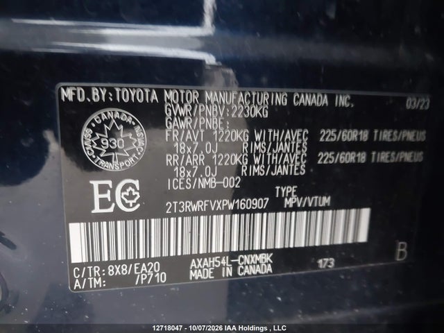 Toyota RAV4 2023 2T3RWRFVXPW160907 Image 9