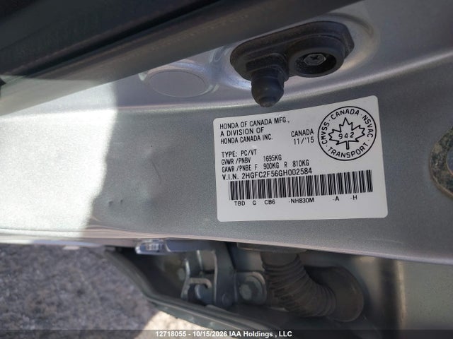 2HGFC2F56GH002584 Honda Civic Lx