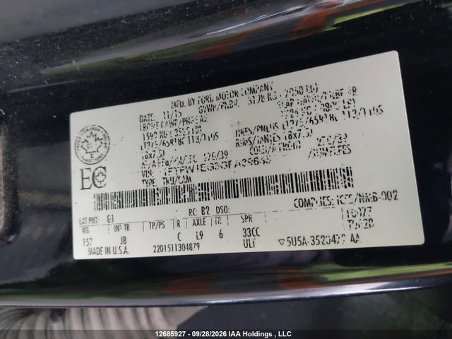 1FTFW1EG3GFA39645 Ford F-150 Xlt