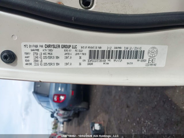 12718082 :رقم المزاد ، 3C4PDCCG7CT281430 vin ، 2012 Dodge Journey Sxt   Crew مزاد بيع