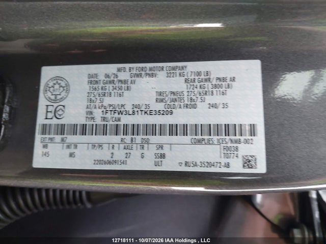 Ford F150 Xlt 2026 1FTFW3L81TKE35209 Image 17