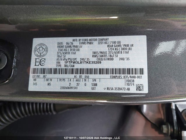 Ford F150 Xlt 2026 1FTFW3L81TKE35209 Image 9