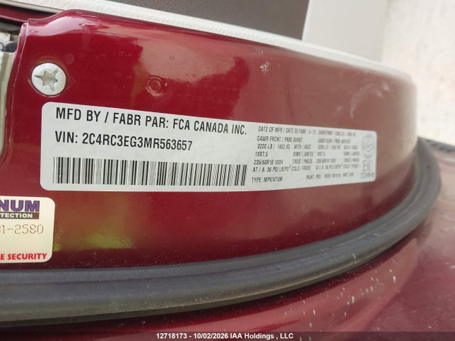 Chrysler Pacifica Touring-l Plus Awd 2021 2C4RC3EG3MR563657 Image 19