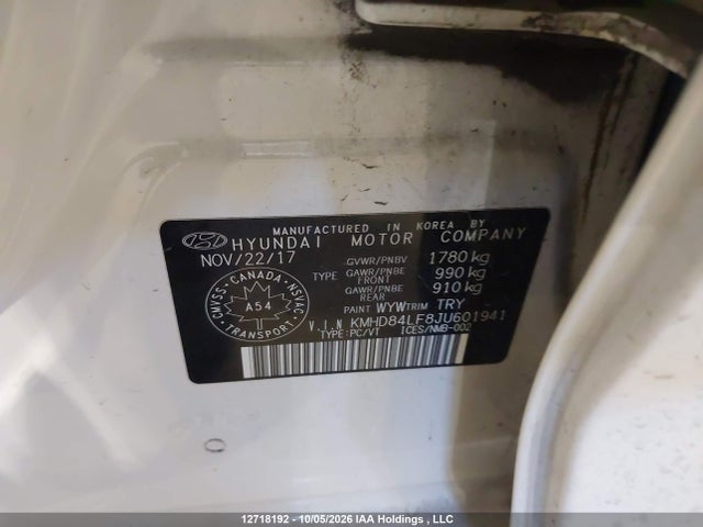 KMHD84LF8JU601941 Hyundai Elantra Sel/value/limited