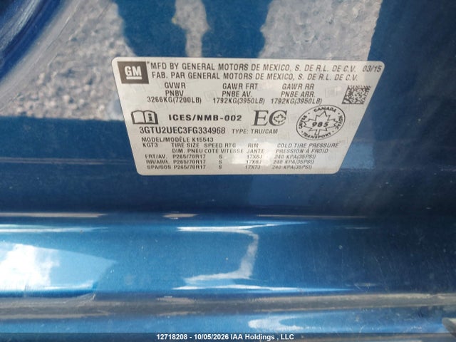 GMC Sierra 1500 Sle 2015 3GTU2UEC3FG334968 Image 9