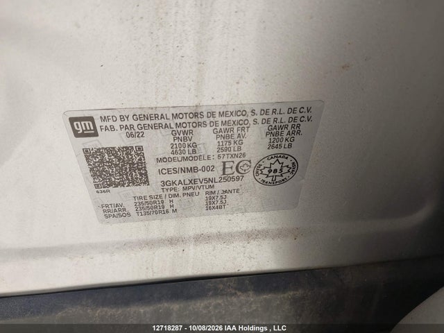 Aukcja sprzedaży 2022 Gmc Terrain Denali, vin: 3GKALXEV5NL250597, numer aukcji: 12718287
