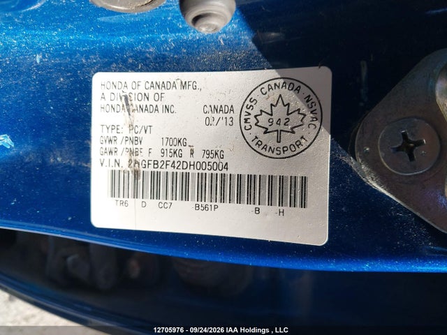 Aukcja sprzedaży 2013 Honda Civic Lx, vin: 2HGFB2F42DH005004, numer aukcji: 12705976