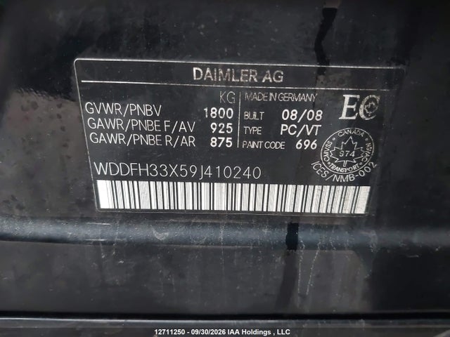 Продажа на аукционе авто 2009 Mercedes-benz B-class, vin: WDDFH33X59J410240, номер лота: 12711250