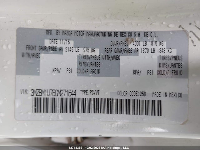 Mazda Mazda3 G/gx 2016 3MZBM1U76GM271644 Image 18