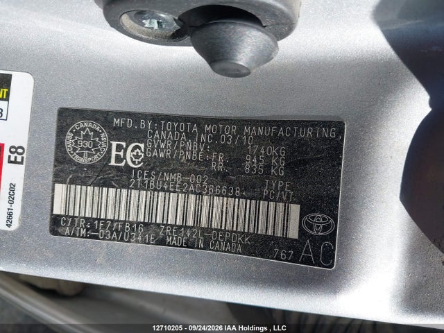Продажа на аукционе авто 2010 Toyota Corolla Ce, vin: 2T1BU4EE2AC366638, номер лота: 12710205