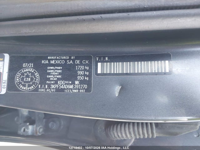 2021 Kia Forte Ex მანქანა იყიდება აუქციონზე, vin: 3KPF54AD6ME391270, აუქციონის ნომერი: 12718402