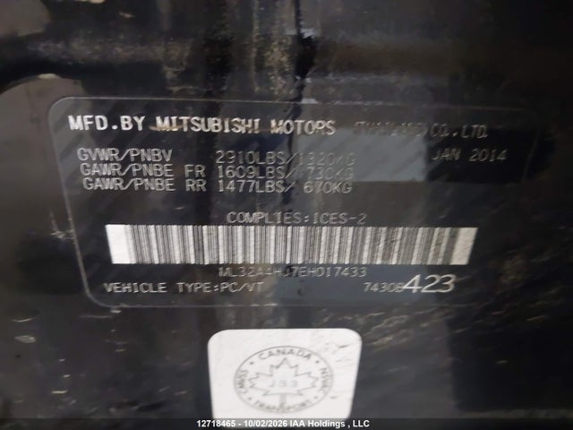 Mitsubishi MIRAGE ES 2014 ML32A4HJ7EH017433 Image 19