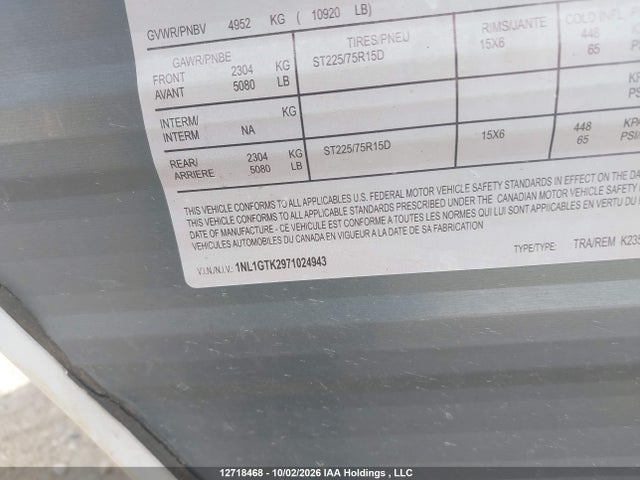 Продаж на аукціоні авто 2007 Gulf Stream Gulf Stream, vin: 1NL1GTK2971024943, номер лоту: 12718468