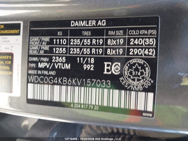 WDC0G4KB6KV157033 Mercedes-Benz Glc 300 4matic
