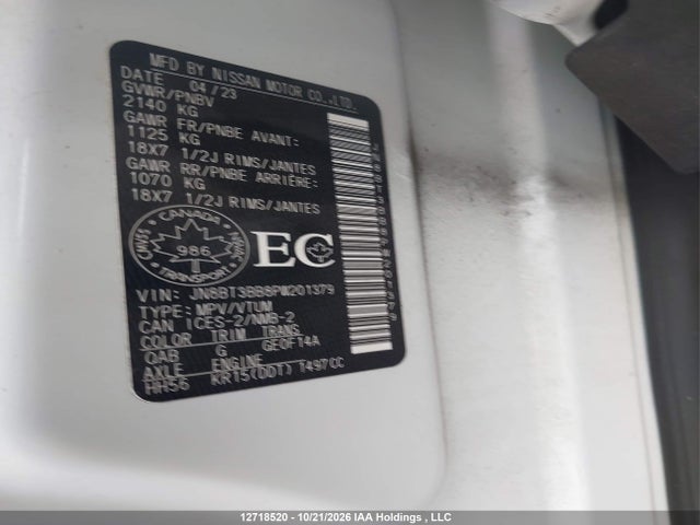 Auction sale of the 2023 Nissan Rogue, vin: JN8BT3BB8PW201379, lot number: 12718520