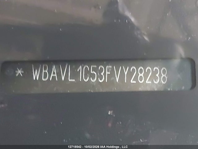 12718542 :رقم المزاد ، WBAVL1C53FVY28238 vin ، 2015 Bmw X1 Xdrive28i مزاد بيع