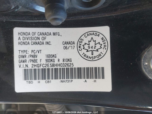 Honda Civic Lx 2017 2HGFC2E58HH032625 Image 9