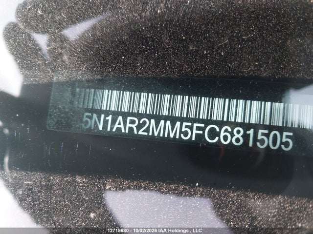 2015 Nissan Pathfinder S/sv/sl/platinum მანქანა იყიდება აუქციონზე, vin: 5N1AR2MM5FC681505, აუქციონის ნომერი: 12718680