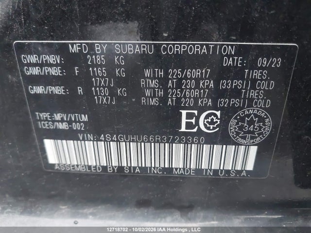 2024 Subaru Crosstrek Wilderness მანქანა იყიდება აუქციონზე, vin: 4S4GUHU66R3723360, აუქციონის ნომერი: 12718702
