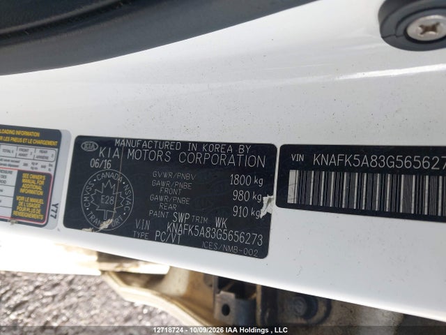 2016 Kia Forte Lx მანქანა იყიდება აუქციონზე, vin: KNAFK5A83G5656273, აუქციონის ნომერი: 12718724