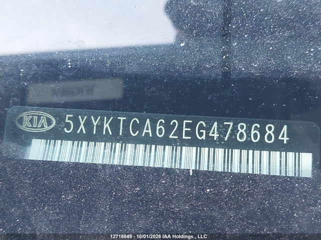 12718849 :رقم المزاد ، 5XYKTCA62EG478684 vin ، 2014 Kia Sorento Lx مزاد بيع