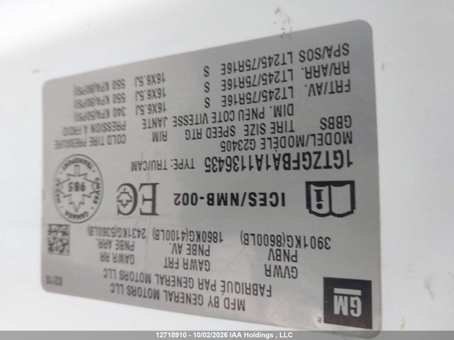 Aukcja sprzedaży 2010 Gmc Savana 2500 Standard, vin: 1GTZGFBA1A1136435, numer aukcji: 12718910