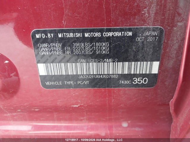 Mitsubishi LANCER ES 2017 JA32U2FU6HU607882 Image 18