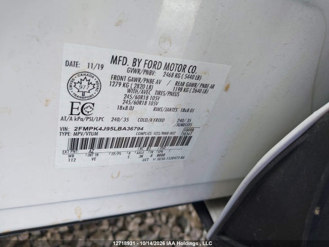 2FMPK4J95LBA36794 Ford EDGE SEL