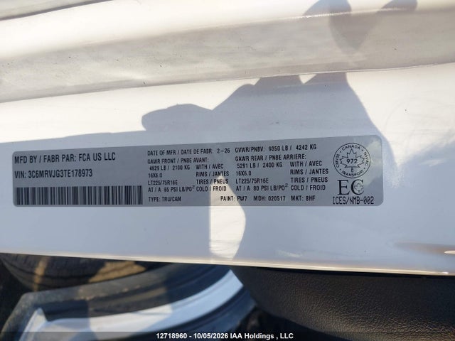 RAM Promaster 3500 3500 High 2026 3C6MRVJG3TE178973 Image 18