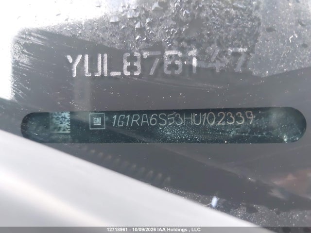 Aukcja sprzedaży 2017 Chevrolet Volt Lt, vin: 1G1RA6S53HU102339, numer aukcji: 12718961