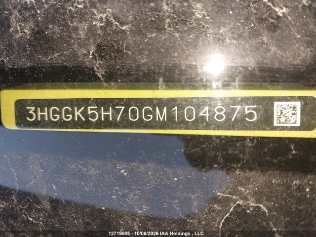 2016 Honda Fit Ex/exl მანქანა იყიდება აუქციონზე, vin: 3HGGK5H70GM104875, აუქციონის ნომერი: 12719005