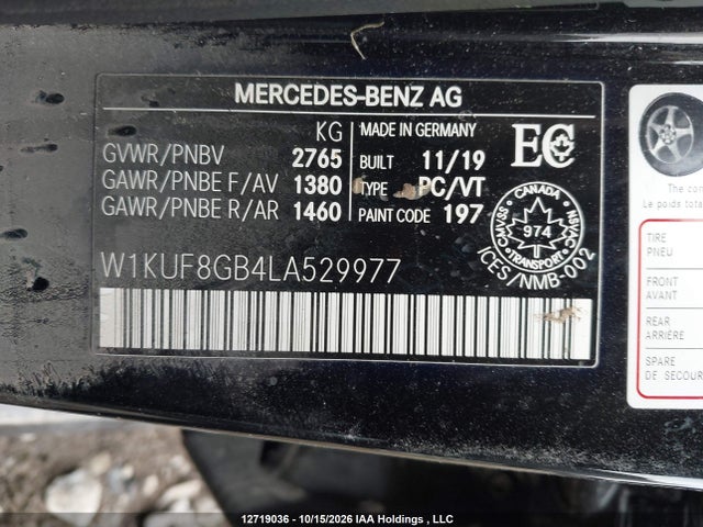 W1KUF8GB4LA529977 Mercedes-Benz S 560 4matic
