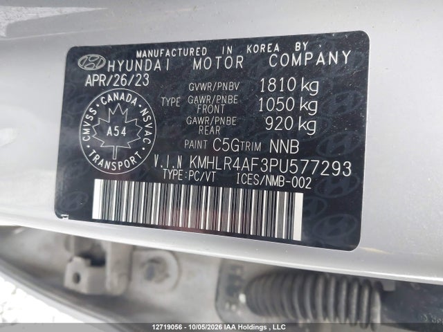 12719056 :رقم المزاد ، KMHLR4AF3PU577293 vin ، 2023 Hyundai Elantra N Line Unlimited Dct مزاد بيع