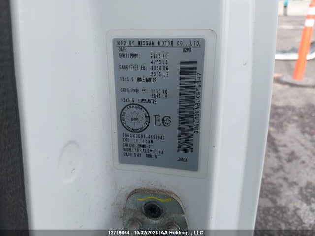 3N6CM0KN8JK696947 Nissan Nv200 2.5s/2.5sv