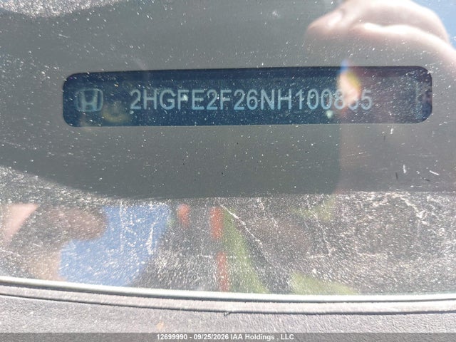 2HGFE2F26NH100835 Honda Civic Lx