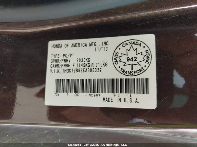 Продаж на аукціоні авто 2014 Honda Accord Ex-l-navi V6, vin: 1HGCT2B82EA800322, номер лоту: 12678044